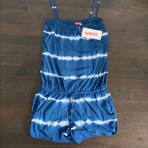 Blue tie dye romper